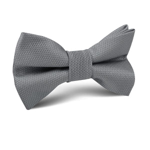 Mercury Grey Weave Kids Bow Tie
