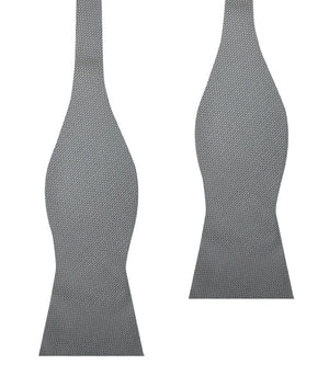 Mercury Grey Weave Self Bow Tie