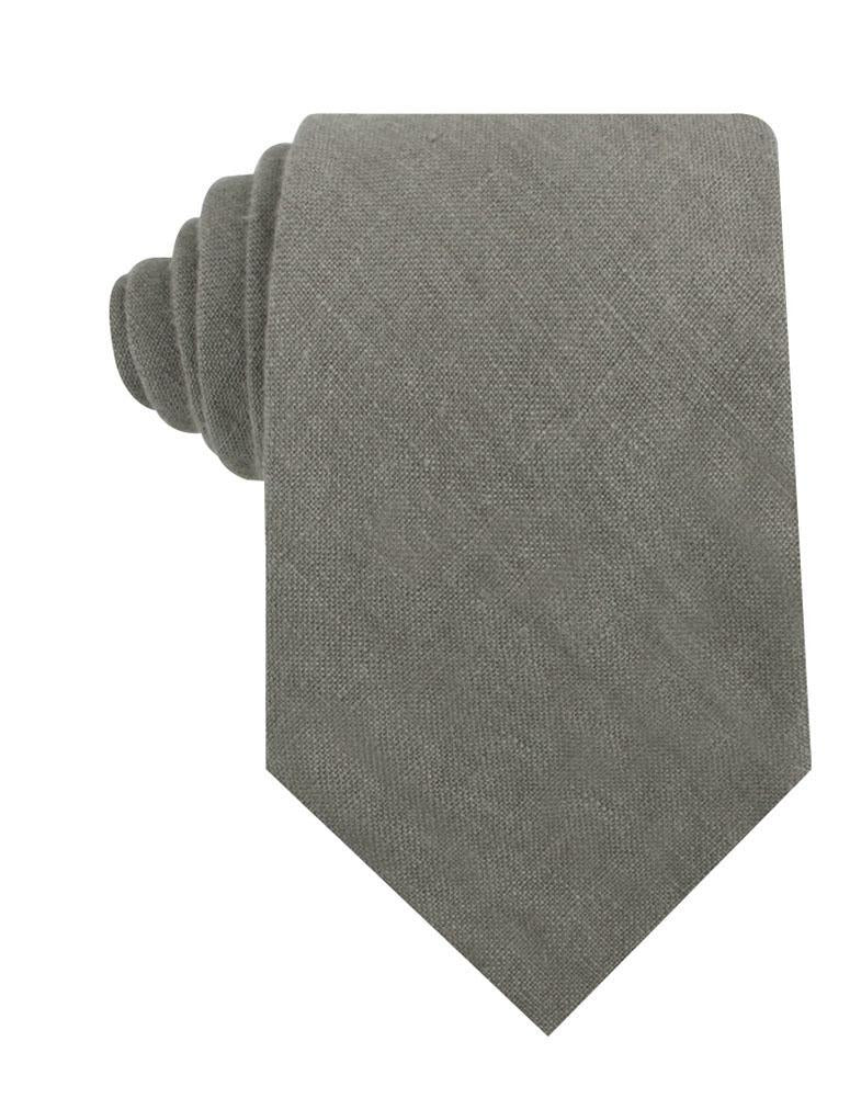 Mercury Charcoal Linen Necktie