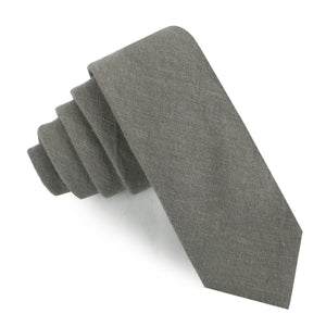 Mercury Charcoal Linen Skinny Tie