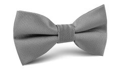 Mercury Grey Weave Bow Tie