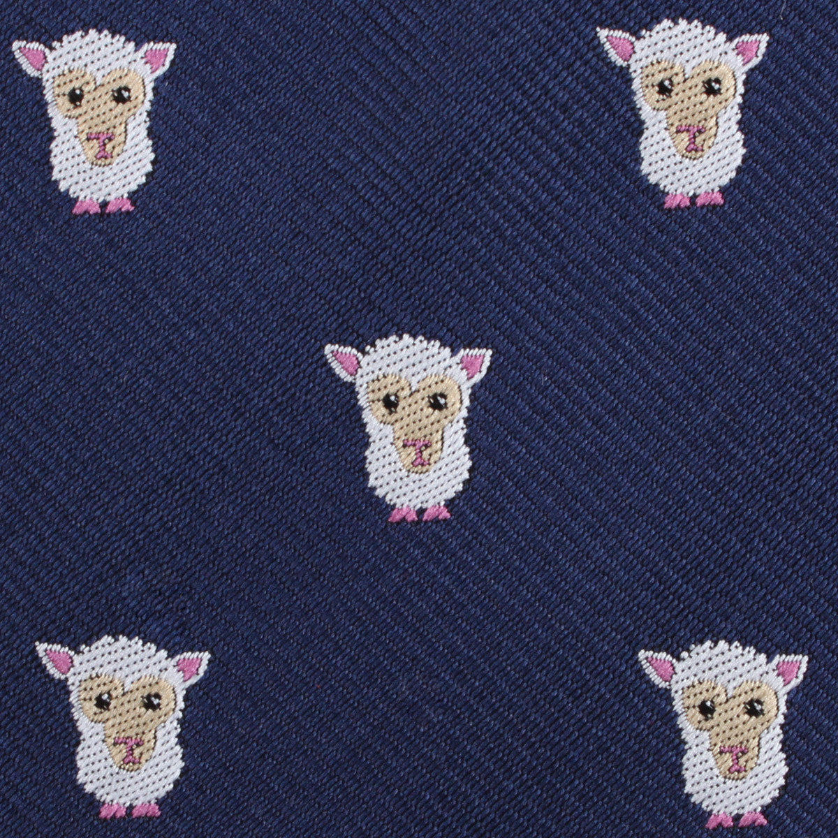 White Sheep Fabric Necktie