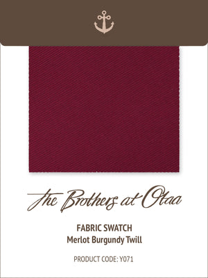 Fabric Swatch (Y071) - Merlot Burgundy Twill