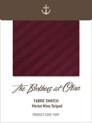 Fabric Swatch (Y099) - Merlot Wine Striped
