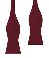 Merlot Wine Striped Self Bow Tie