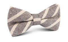 Mersin Brown Stripe Chalk Linen Bow Tie