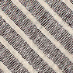 Mersin Brown Stripe Chalk Linen Fabric Necktie