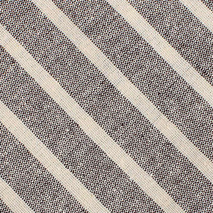 Mersin Brown Stripe Chalk Linen Fabric Self Diamond Bowtie