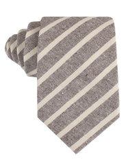 Mersin Brown Stripe Chalk Linen Tie