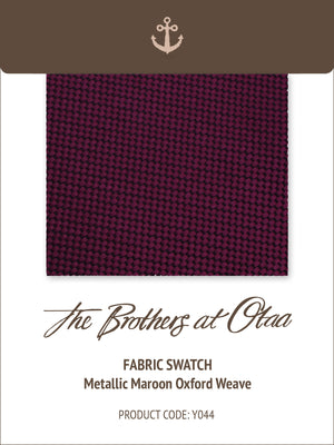Fabric Swatch (Y044) - Metallic Maroon Oxford Weave