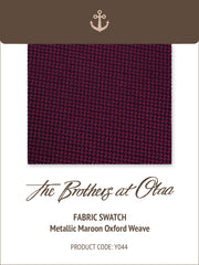 Metallic Maroon Oxford Weave Y044 Fabric Swatch