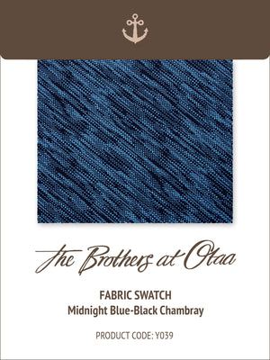 Fabric Swatch (Y039) - Midnight Blue-Black Chambray