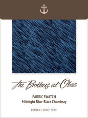 Midnight Blue Black Chambray Y039 Fabric Swatch