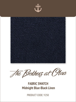 Fabric Swatch (Y250) - Midnight Blue-Black Linen