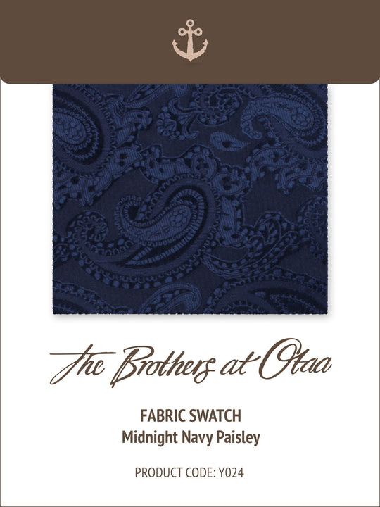 Fabric Swatch (Y024) - Midnight Navy Paisley