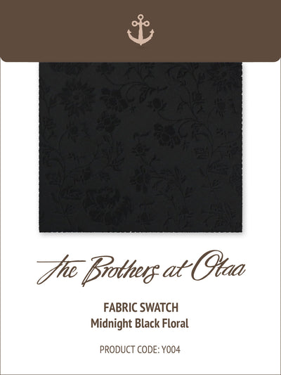 Fabric Swatch (Y004) - Midnight Black Floral