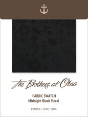 Midnight black floral Y004 Fabric Swatch