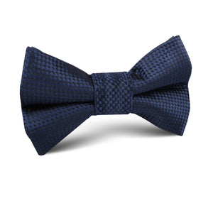 Midnight Blue Oxford Weave Kids Bow Tie