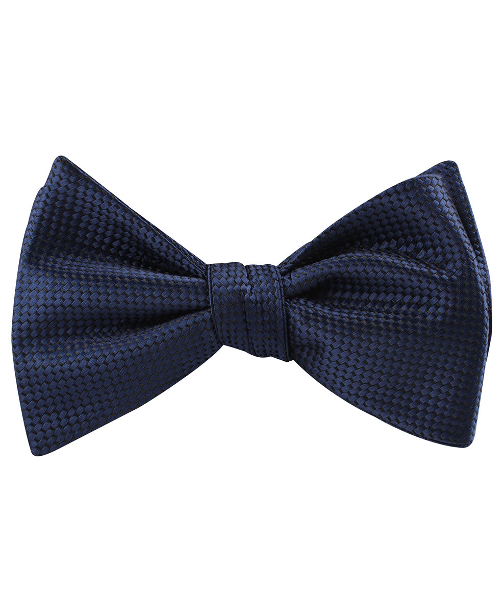 Midnight Blue Oxford Weave Self Tied Bow Tie