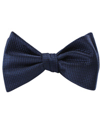 Midnight Blue Oxford Weave Self Tied Bow Tie