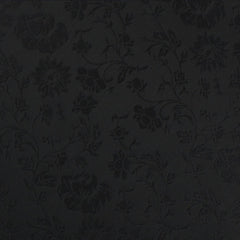 Midnight Black Floral Pocket Square Fabric