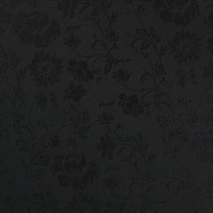 Midnight Black Floral Skinny Tie Fabric