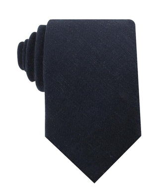 Midnight Blue-Black Linen Necktie