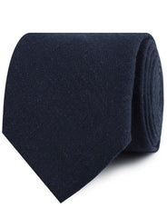 Midnight Blue-Black Linen Neckties