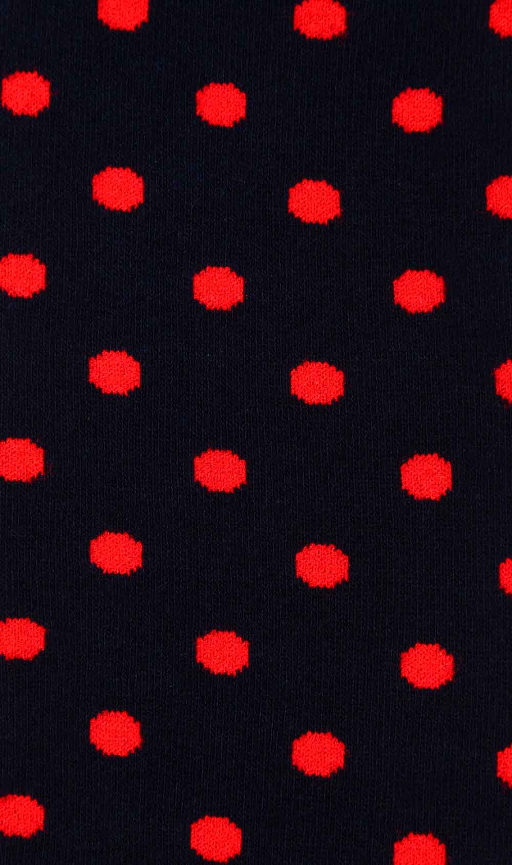 Midnight Blue on Red Dot Socks Fabric