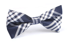 Midnight Blue with White Stripes Bow Tie