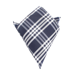 Midnight Blue with White Stripes Pocket Square