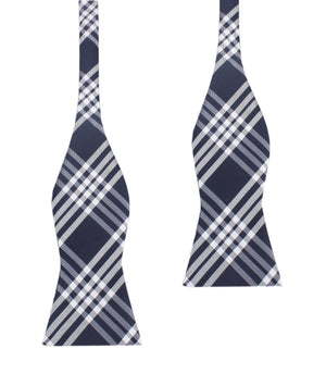 Midnight Blue with White Stripes Self Tie Bow Tie