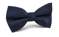 Midnight Navy Paisley Bow Tie