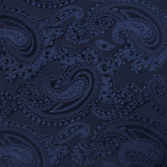 Midnight Navy Paisley Pocket Square Fabric
