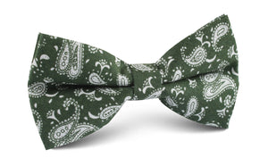 Milan Paisley Green Bow Tie