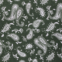 Milan Paisley Green Fabric Self Bowtie