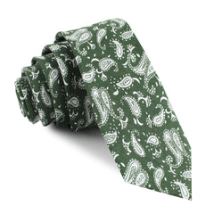 Milan Paisley Green Skinny Tie