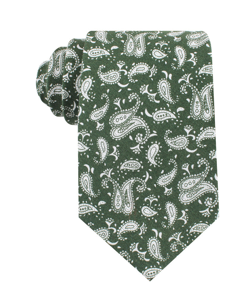 Milan Paisley Green Tie