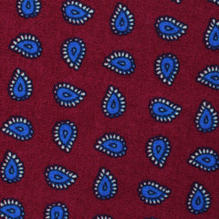 Milano Burgundy Red Paisley Fabric Self Diamond Bowtie