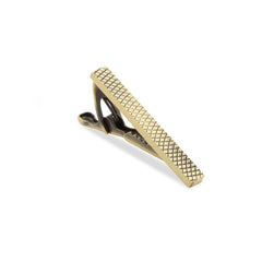 Mini Antique Brass Crosshatch Tie Bar