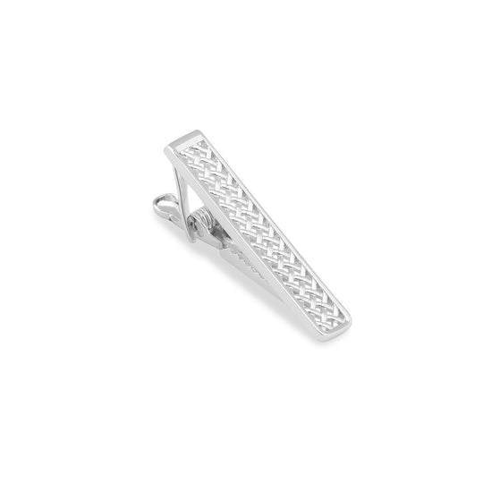 Mini Silver Crocetti Mesh Tie Bar