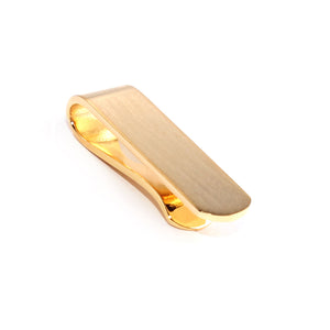 Mini Brushed Gold Round Clasp Skinny Tie Bar