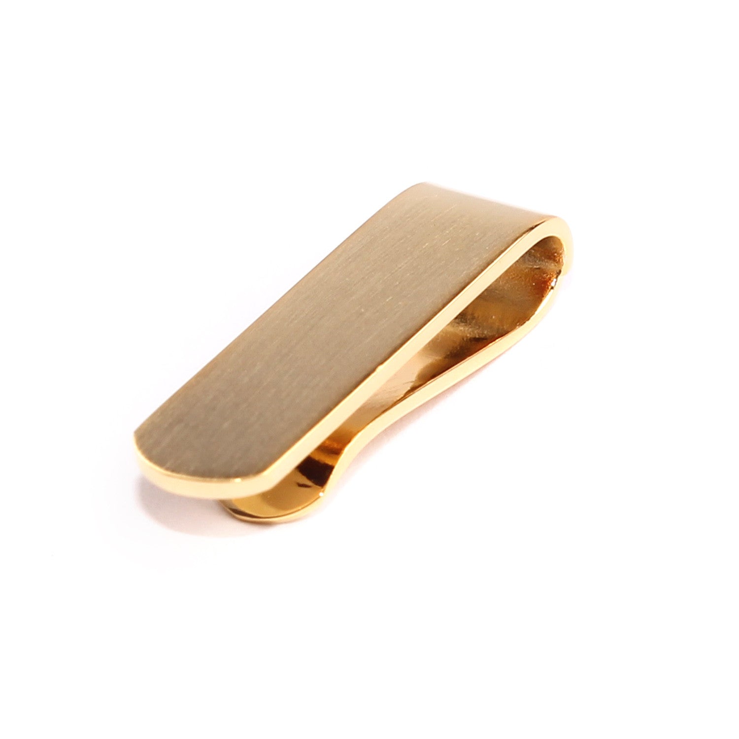 Mini Brushed Gold Round Clasp Skinny Tie Bar