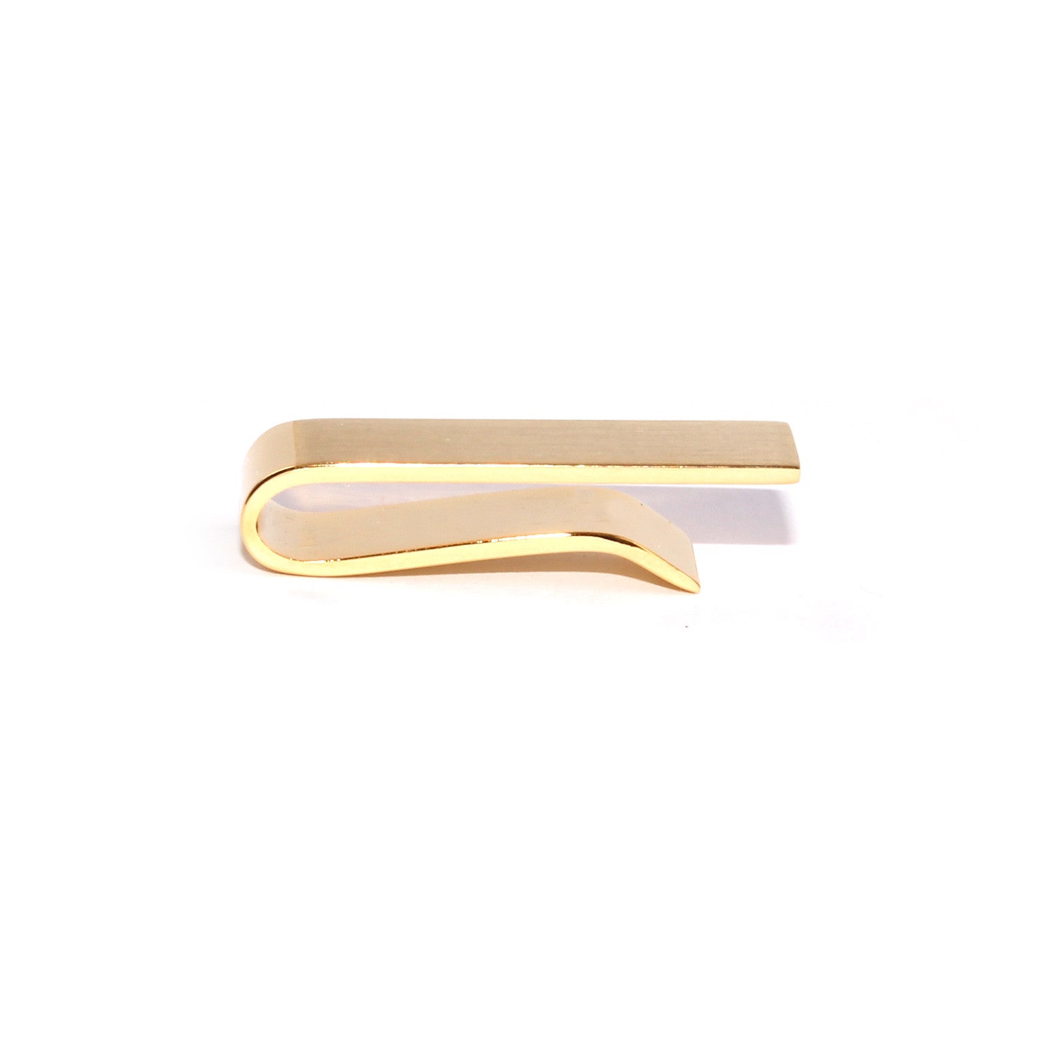Mini Brushed Gold Square Clasp Skinny Tie Bar