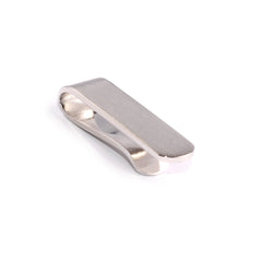 Mini Brushed Silver Round Clasp Skinny Tie Bar