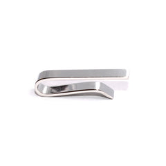 Mini Brushed Silver Square Clasp Skinny Tie Bar
