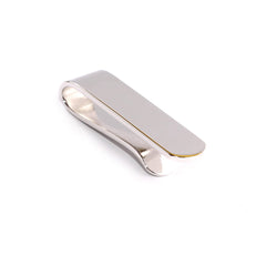 Mini Shining Silver Round Clasp Skinny Tie Bar