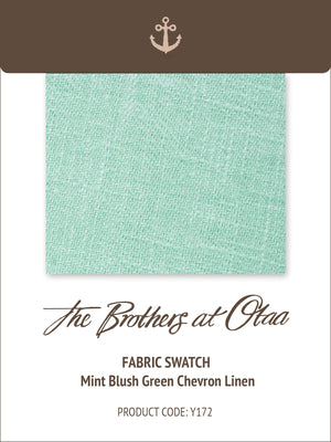 Fabric Swatch (Y172) - Mint Blush Green Chevron Linen