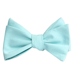 Mint Blue Cotton Self Tie Bow Tie 1