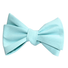 Mint Blue Cotton Self Tie Bow Tie 2